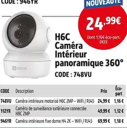 Screwfix EZVIZ H4 Caméra Intérieur panoramique 360° offre