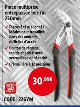 Screwfix Pince multiprise entrepassée bec fin 250mm offre