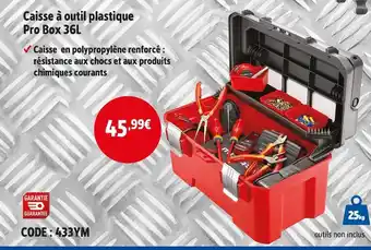 Screwfix Caisse à outil plastique pro box 36l offre