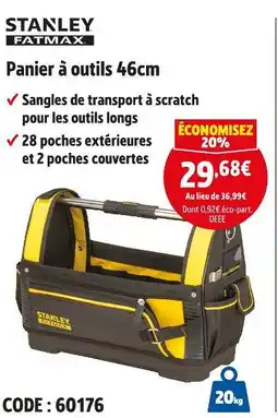 Screwfix Stanley Fatmax Panier à outils 46 cm offre