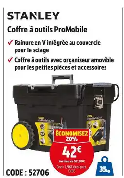 Screwfix Stanley Coffre à outils ProMobile offre