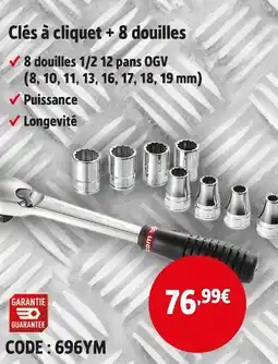 Screwfix Clés à cliquet + 8 douilles offre