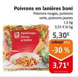 Colruyt BONI Poivrons en lanières offre