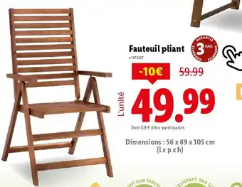 Lidl Fauteuil pliant offre