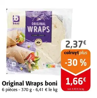 Colruyt BONI Original wraps offre