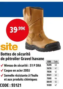 Screwfix site Bottes de sécurité de pétrolier Gravel havane offre