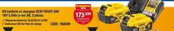 Screwfix Dewalt Kit batterie et chargeur DCB1104P2-QW 18V 5,0Ah Li-ion XR, 3 pièces offre