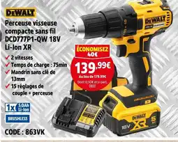 Screwfix DEWALT Perceuse visseuse compacte sans fil dcd777p1-qw 18v li-ion xr offre