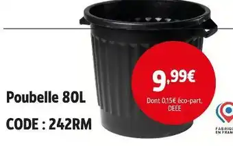 Screwfix mecafer Poubelle 80L offre