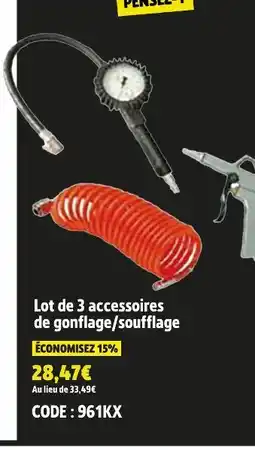 Screwfix Lot de 3 accessoires de gonflage/soufflage offre