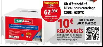 Screwfix PAREXLANKO Kit d'étanchéité à l'eau sous carrelage offre