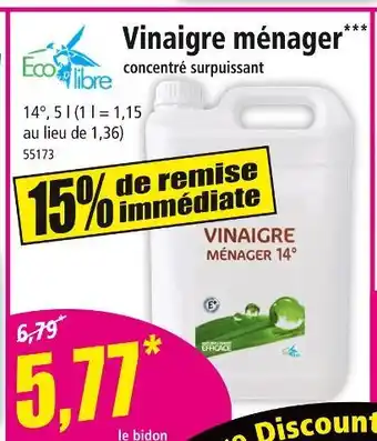 Norma Eco Libre Vinaigre ménager offre