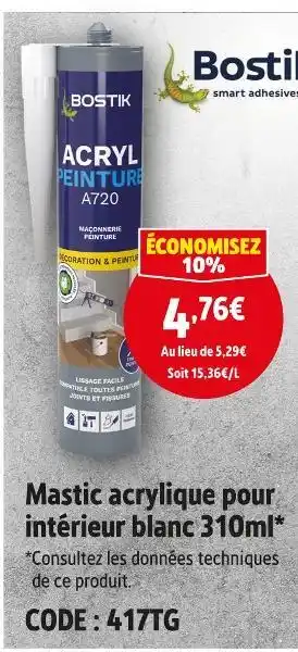 Screwfix BOSTIK Acryl peinture a720 offre