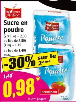 Norma BONNES MALICES Sucre en poudre offre