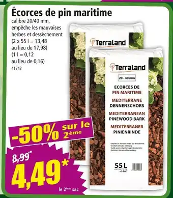 Norma TERRALAND Écorces de pin maritime offre