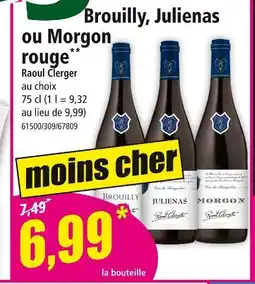 Norma RAOUL CLERGER Brouilly, Julienas ou Morgon rouge offre