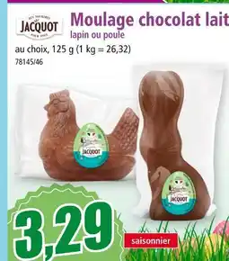 Norma Jacquot Moulage chocolat lait lapin ou poule offre