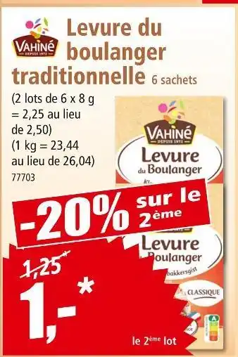 Norma VAHINÉ Levure du boulanger traditionnelle offre