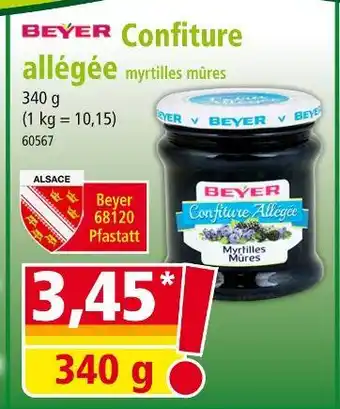 Norma BEYER Confiture allégée myrtilles mûres offre