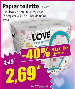 Norma LOVE Papier toilette offre