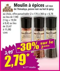 Norma OASE DER GEWURZE Moulin à épices sel rose de l'himalaya, poivre noir ou hot & spicy offre