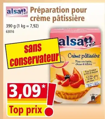 Norma alsa Préparation pour crème pâtissière offre