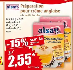 Norma ALSA Préparation pour crème anglaise à la vanille des isles offre