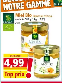 Norma BIO SONNE Miel bio liquide ou crémeux offre