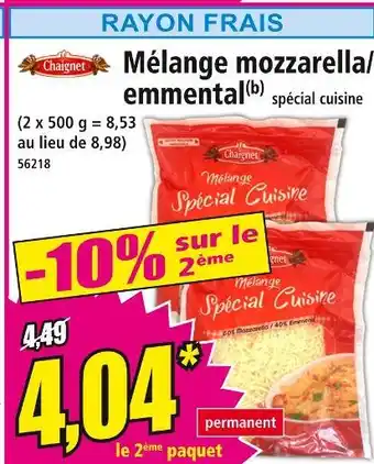 Norma CHAIGNET Mélange mozzarella/emmental spécial cuisine offre