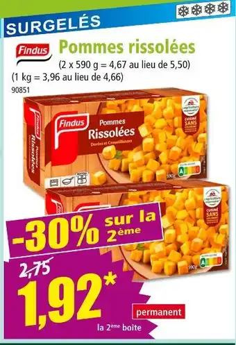 Norma FINDUS Pommes rissolées offre