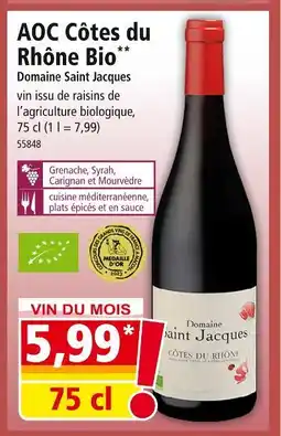 Norma Domaine Saint Jacques AOC Côtes du Rhône Bio offre