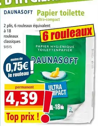 Norma DAUNASOFT Papier toilette ultra-compact offre