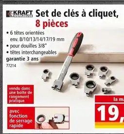 Norma Kraft Werkzeuge Set de clés à cliquet, 8 pièces offre