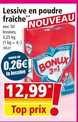 Norma BONUX Lessive en poudre fraîche offre