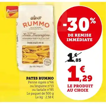 Super U Rummo Pâtes offre