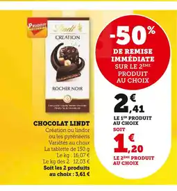 Super U LINDT Chocolat offre