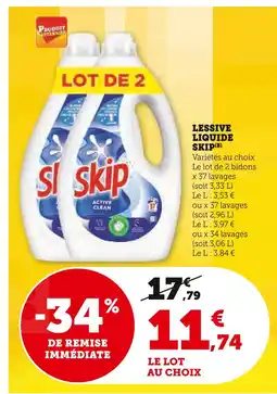 Super U Skip Lessive liquide Skip offre