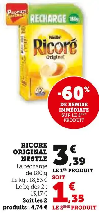 Super U Nestle Ricoré Original offre