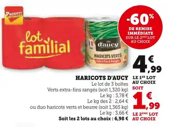 Super U d'aucy Haricots offre