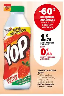 Super U Yop Yaourt à boire offre