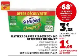 Super U ST HUBERT Matière grasse allegée 50% mg omega 3 offre