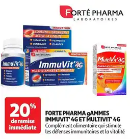 Auchan Forte pharma gammes immuvit' 4G et multivit' 4G offre