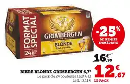 Super U Grimbergen Biere blonde 6,7° offre