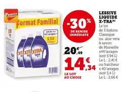 Super U X-tra Lessive liquide (A) offre