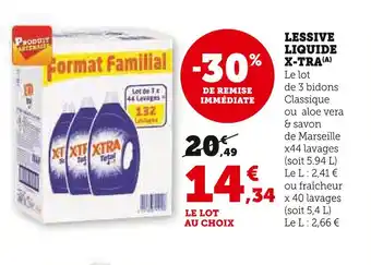 Super U X-tra Lessive liquide (A) offre