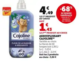 Super U CAJOLINE Assouplissant offre