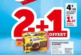 Super U La Laitière Petits Pots de Crème au Chocolat offre