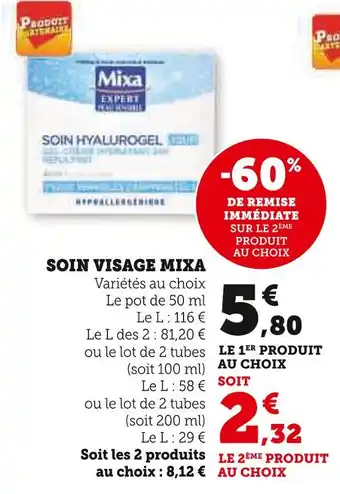 Super U Mixa Soin Visage offre