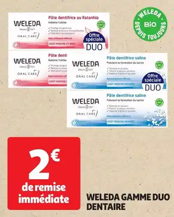 Auchan Weleda gamme duo dentaire offre