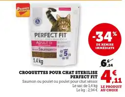 Super U PERFECT FIT Croquettes pour chat sterilise offre